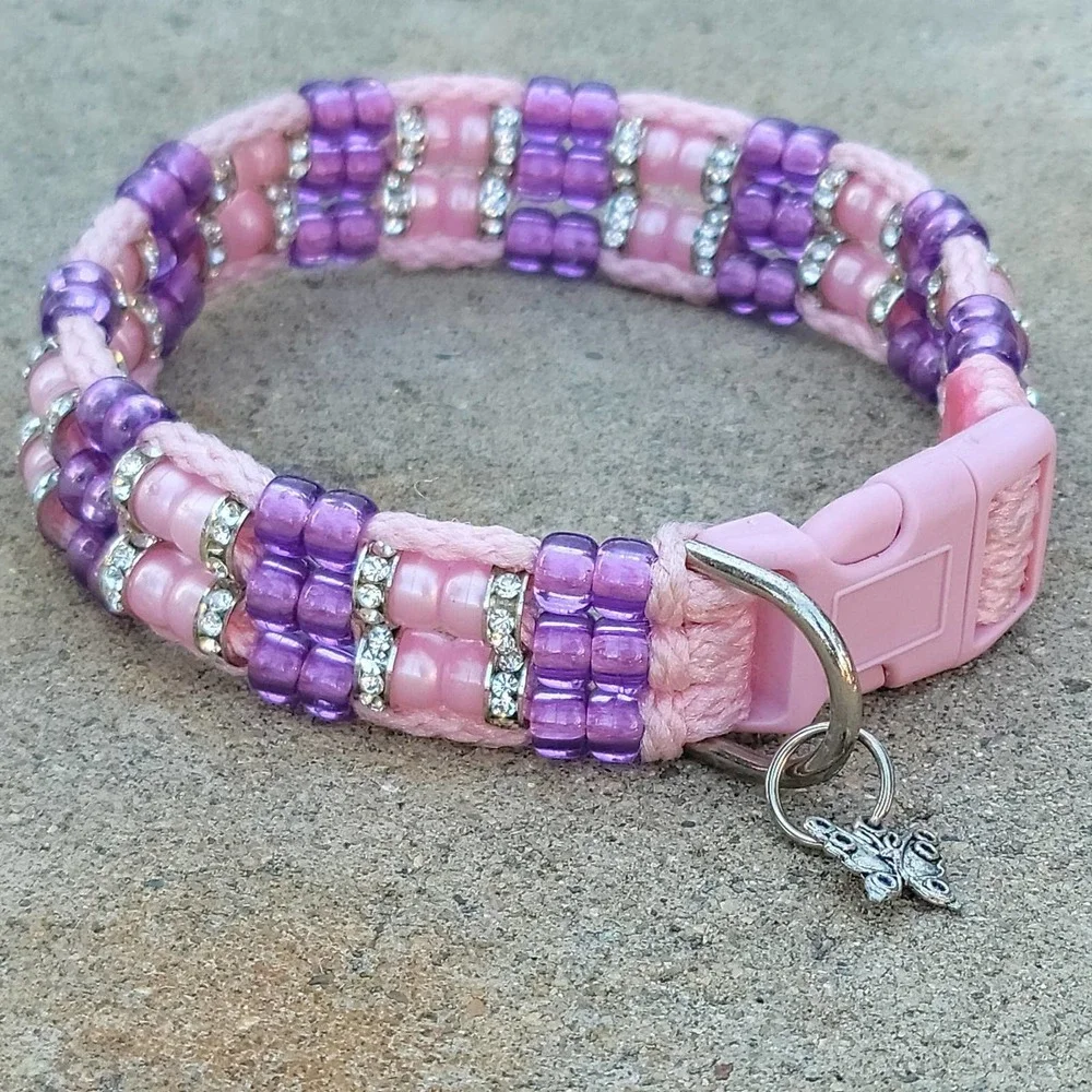 Custom Handmade Beaded Bling Dog Collar